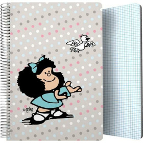 Notebook Mafalda Bird Multicolour Din A4 80 Sheets (12 Units)