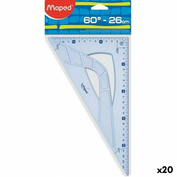 Triangle Maped GEOMETRIC 60º Transparent 26 cm (20 Units)