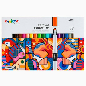 Set of Felt Tip Pens Carioca Prisma Multicolour 18 Pieces (6 Units)