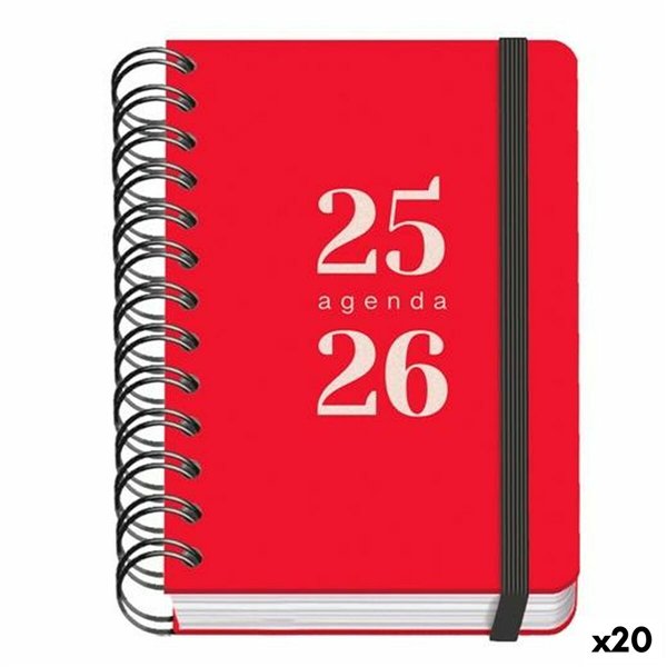 Diary DOHE GRAMMAR Red A6 120 x 170 mm 2025-2026 (20 Units)
