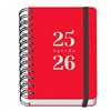 Diary DOHE GRAMMAR Red A6 120 x 170 mm 2025-2026 (20 Units)