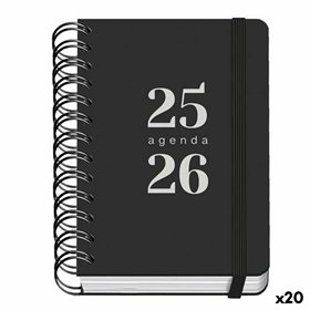 Diary DOHE GRAMMAR Black A6 120 x 170 mm 2025-2026 (20 Units)