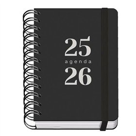 Diary DOHE GRAMMAR Black A6 120 x 170 mm 2025-2026 (20 Units)