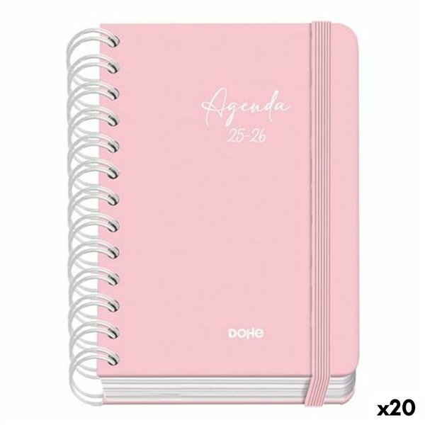Diary DOHE SERENITY WIRE´O Pink A6 120 x 170 mm 2025-2026 (20 Units)