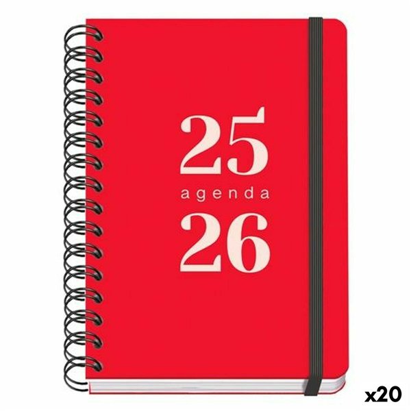 Diary DOHE GRAMMAR Red A5 150 x 210 mm 2025-2026 (20 Units)
