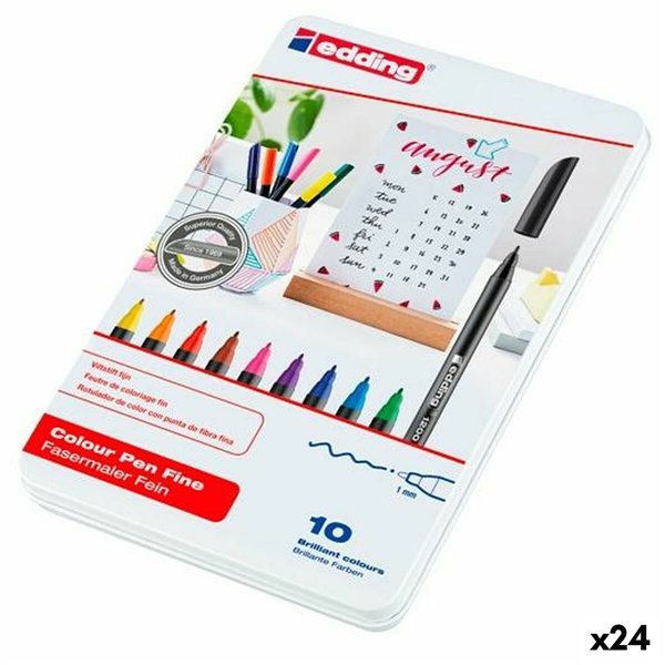 Set of Felt Tip Pens Edding Multicolour 10 Pieces (24 Units)