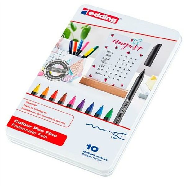 Set of Felt Tip Pens Edding Multicolour 10 Pieces (24 Units)