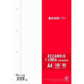 Replacement sheets ENRI White A4 100 Sheets (24 Units)