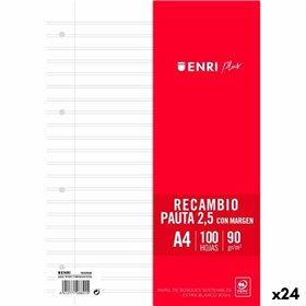 Replacement sheets ENRI White A4 100 Sheets (24 Units)