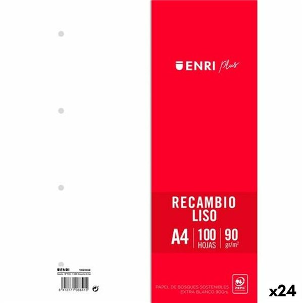 Replacement sheets ENRI White A4 100 Sheets (24 Units)