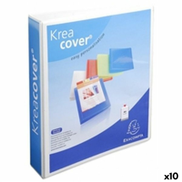 Ring binder Exacompta KREACOVER White A4+ (10 Units)