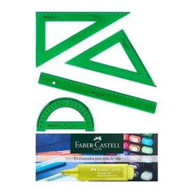 Geometry set Faber-Castell Green 4 Pieces (10 Units)
