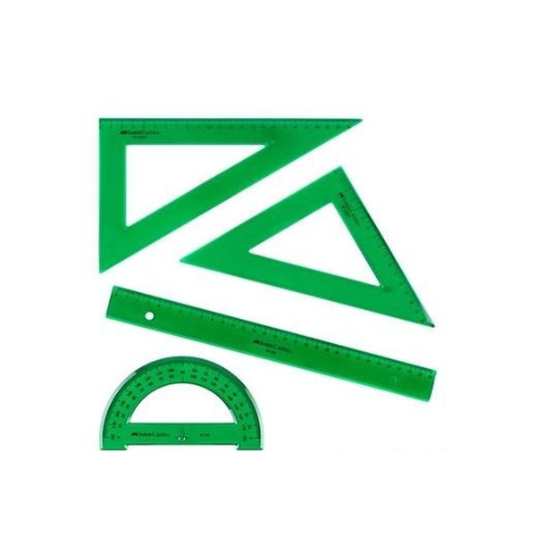 Geometry set Faber-Castell Green 4 Pieces (10 Units)