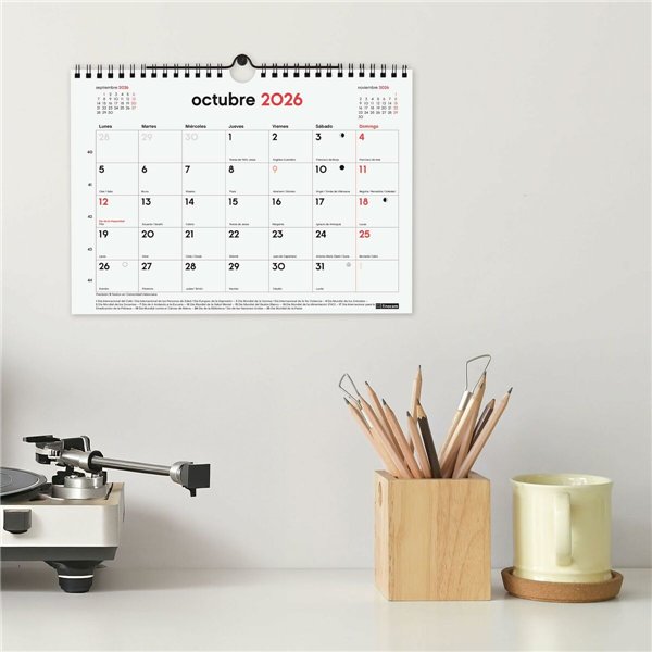 Wall calendar Finocam Paper 2025-2026 21 x 15 cm