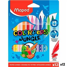 Set of Felt Tip Pens Maped COLOR´PEPS JUNGLE Multicolour 12 Pieces (12 Units)
