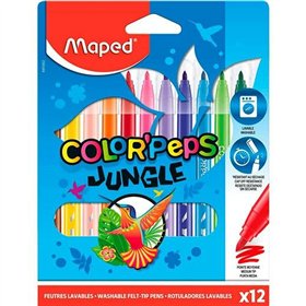 Set of Felt Tip Pens Maped COLOR´PEPS JUNGLE Multicolour 12 Pieces (12 Units)
