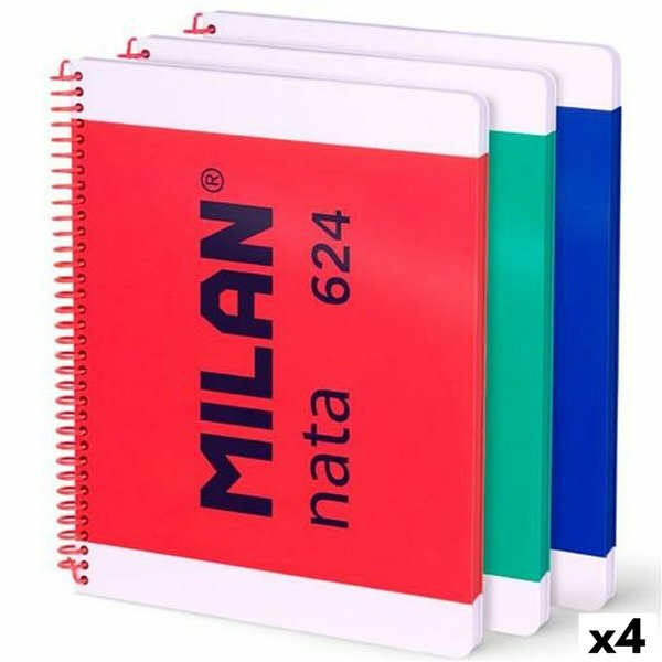 Set of exercise books Milan Multicolour A4 80 Sheets 3 Pieces (4 Units)