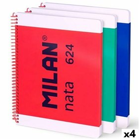 Set of exercise books Milan Multicolour A4 80 Sheets 3 Pieces (4 Units)