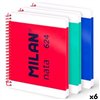 Set of exercise books Milan Multicolour A5 80 Sheets 3 Pieces (6 Units)