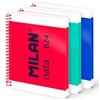 Set of exercise books Milan Multicolour A5 80 Sheets 3 Pieces (6 Units)