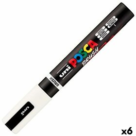Marker BRUSH POSCA PC-5BR White (6 Units)
