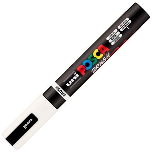 Marker BRUSH POSCA PC-5BR White (6 Units)