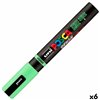 Marker BRUSH POSCA PC-5BR Light Green (6 Units)