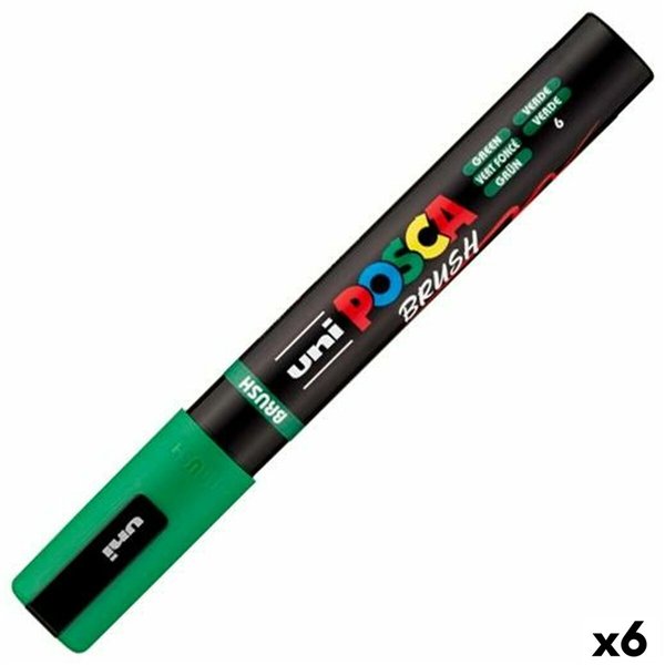 Marker BRUSH POSCA PC-5BR Green (6 Units)