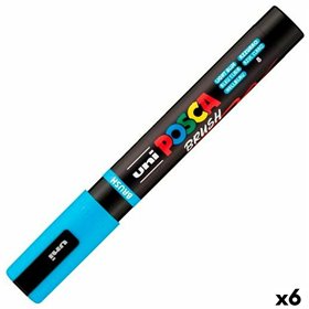 Marker BRUSH POSCA PC-5BR Light Blue (6 Units)