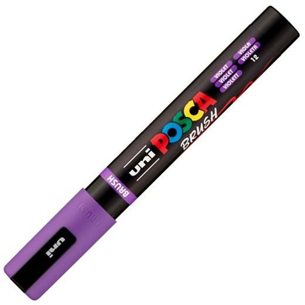 Marker BRUSH POSCA PC-5BR Violet (6 Units)