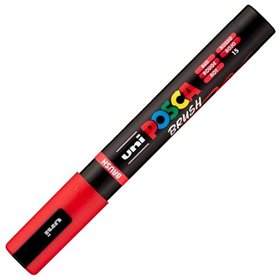 Marker BRUSH POSCA PC-5BR Red (6 Units)