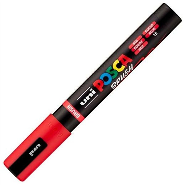 Marker BRUSH POSCA PC-5BR Red (6 Units)