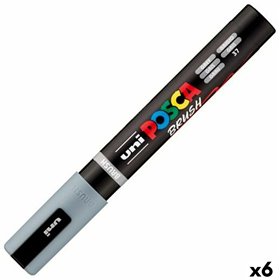 Marker BRUSH POSCA PC-5BR Grey (6 Units)
