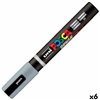 Marker BRUSH POSCA PC-5BR Grey (6 Units)