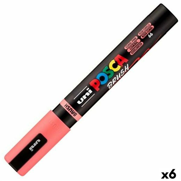 Marker BRUSH POSCA PC-5BR Coral (6 Units)