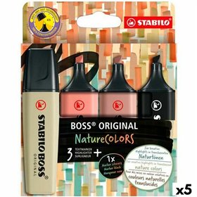 Fluorescent Marker Set Stabilo BOSS ORIGINAL NATURECOLORS Multicolour 4 Pieces (5 Units)