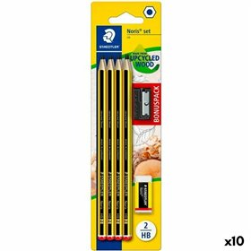 Pencil Set Staedtler Hexagonal HB Pencil Sharpener Eraser (10 Units)
