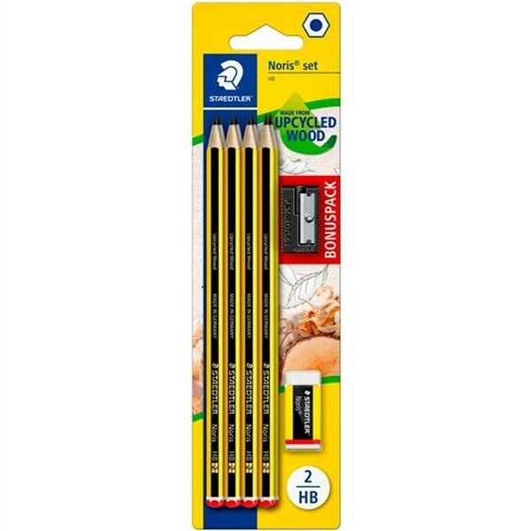 Pencil Set Staedtler Hexagonal HB Pencil Sharpener Eraser (10 Units)