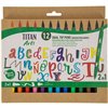 Set of Felt Tip Pens Titan Arts Multicolour Double-ended 12 Pieces