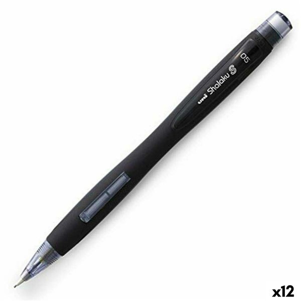 Pencil Lead Holder Uni-Ball SHALAKU S Black 0,5 mm (12 Units)