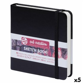 Sketchbook Talens Art Creation Sketch Book Black 80 Sheets 12 x 12 cm (5 Units)
