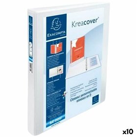 Ring binder Exacompta KREACOVER White A4+ (10 Units)