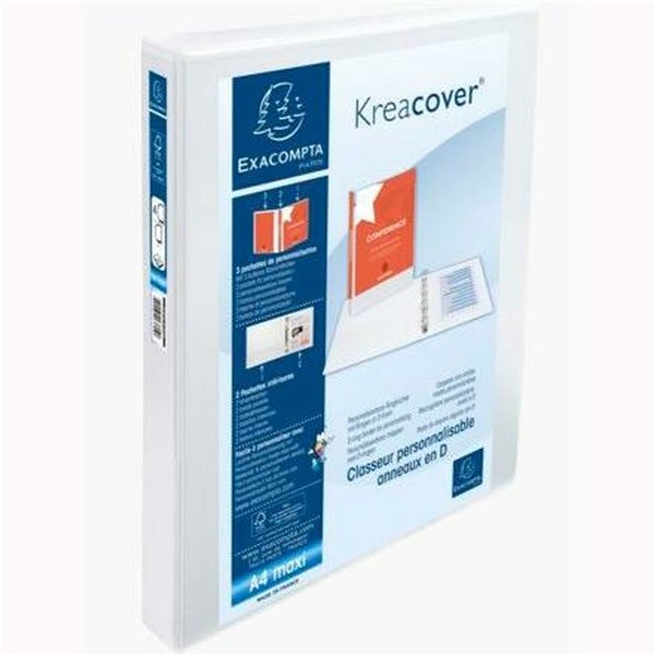 Ring binder Exacompta KREACOVER White A4+ (10 Units)