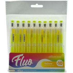 Fluorescent Marker Set Office Box FLUO Yellow 10 Pieces