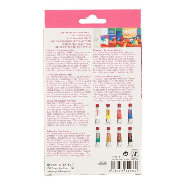 Acrylic Paint Set Talens Multicolour 12 ml 8 Pieces