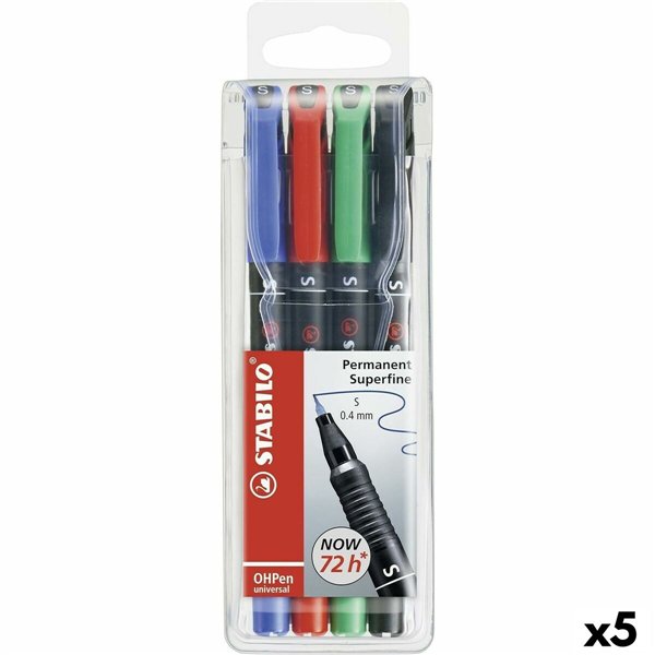 Set of Felt Tip Pens Stabilo OHPEN UNIVERSAL Multicolour 0,4 mm 4 Pieces (5 Units)
