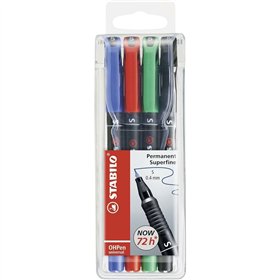 Set of Felt Tip Pens Stabilo OHPEN UNIVERSAL Multicolour 0,4 mm 4 Pieces (5 Units)