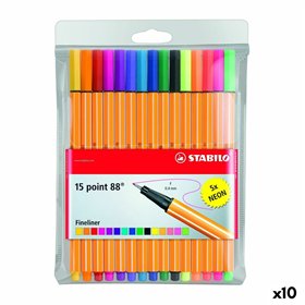 Set of Felt Tip Pens Stabilo POINT 88 Multicolour 15 Pieces (10 Units)
