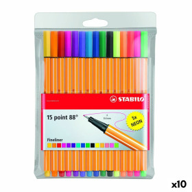 Set of Felt Tip Pens Stabilo POINT 88 Multicolour 15 Pieces (10 Units)