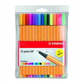 Set of Felt Tip Pens Stabilo POINT 88 Multicolour 15 Pieces (10 Units)
